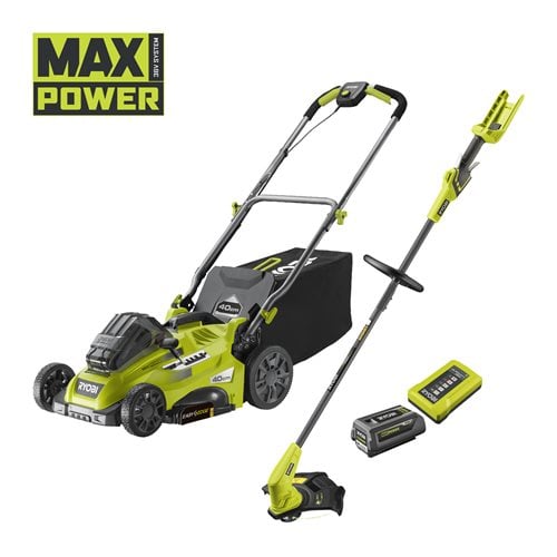 36V MAX POWER Cordless 40cm Lawnmower & 28/33cm Grass Trimmer Starter Kit (1 x 5Ah)_hero