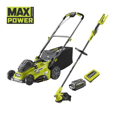MAXPOWER™ Cordless 40cm Lawnmower & 33cm Line Trimmer Kit (1 x 6.0Ah)