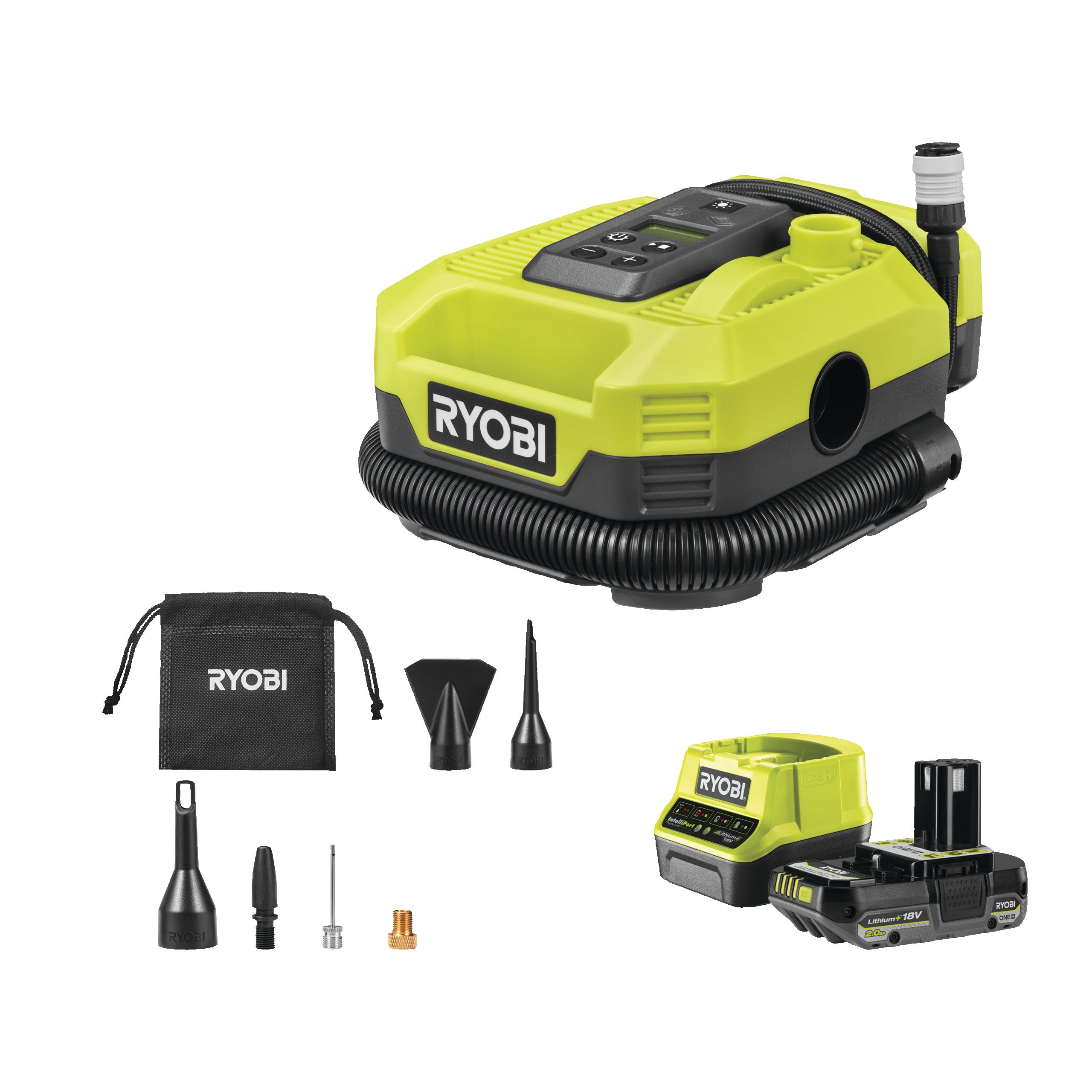 Ryobi 18V One+ Cordless Multi Inflator Starter Kit (1 X 2.0Ah)
