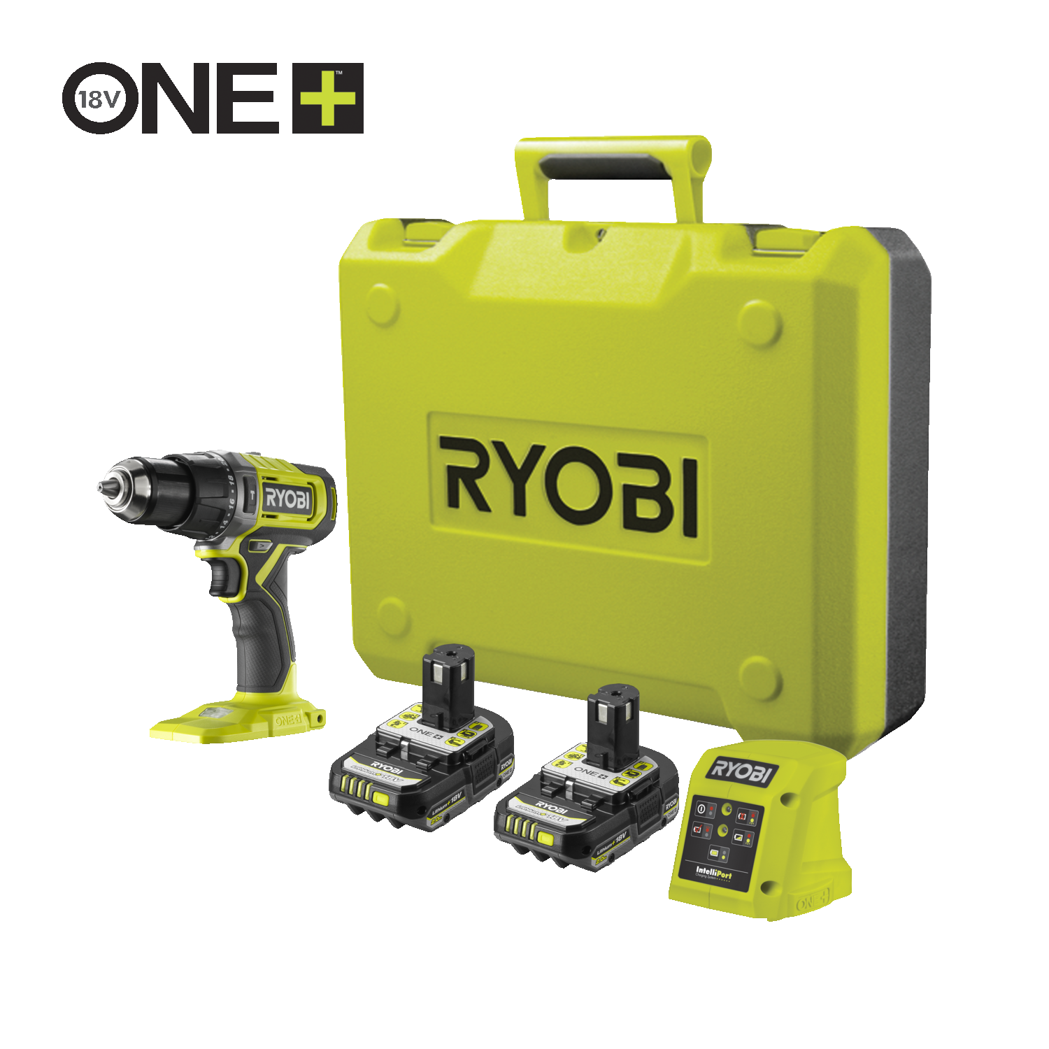 Cordless BMC Combi Drill Starter Kit RYOBI 18V ONE RPD18 2C20B