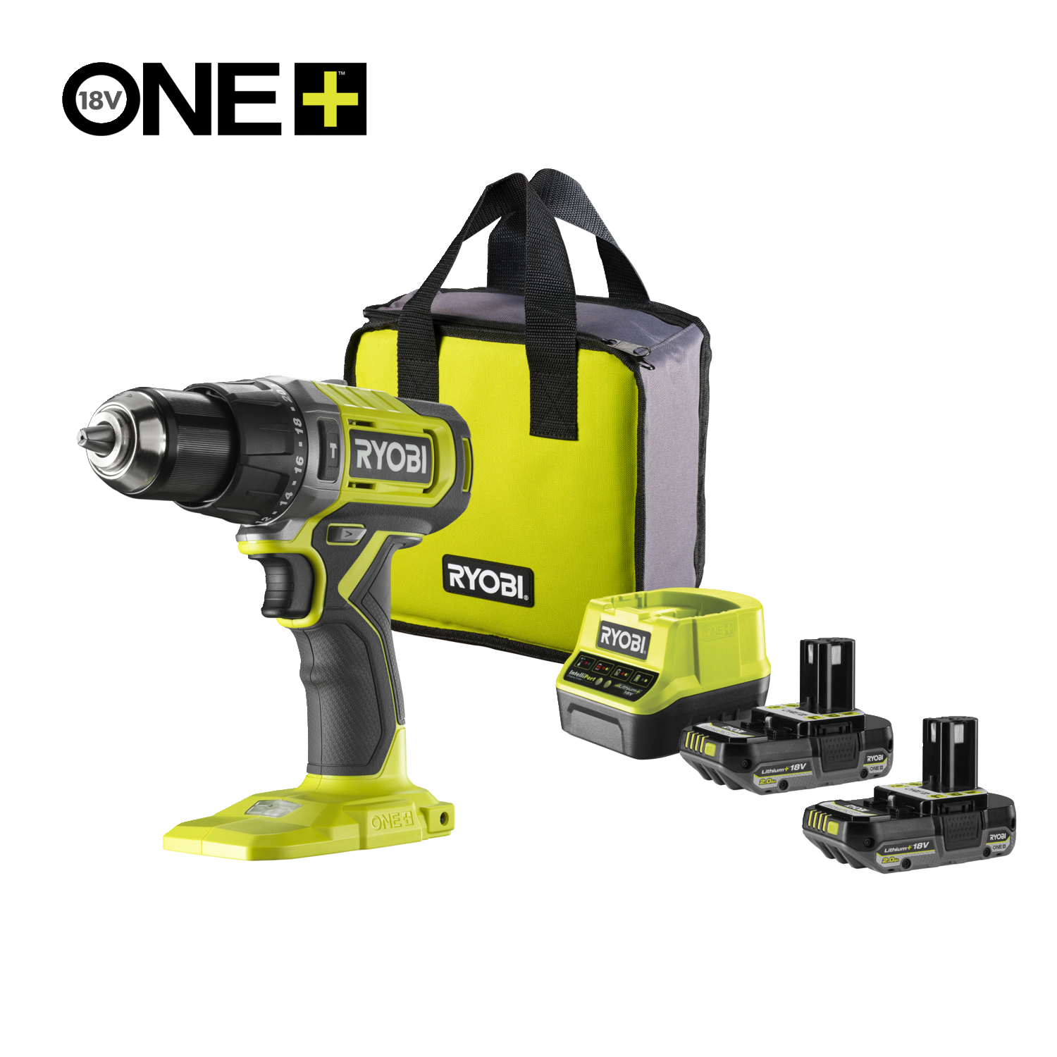 1 batterie lithium+ 2.0 Ah 18V RYOBI ONE+ RB1820C 1 batterie lithium+ 2.0 Ah 18V RYOBI ONE+ RB1820C