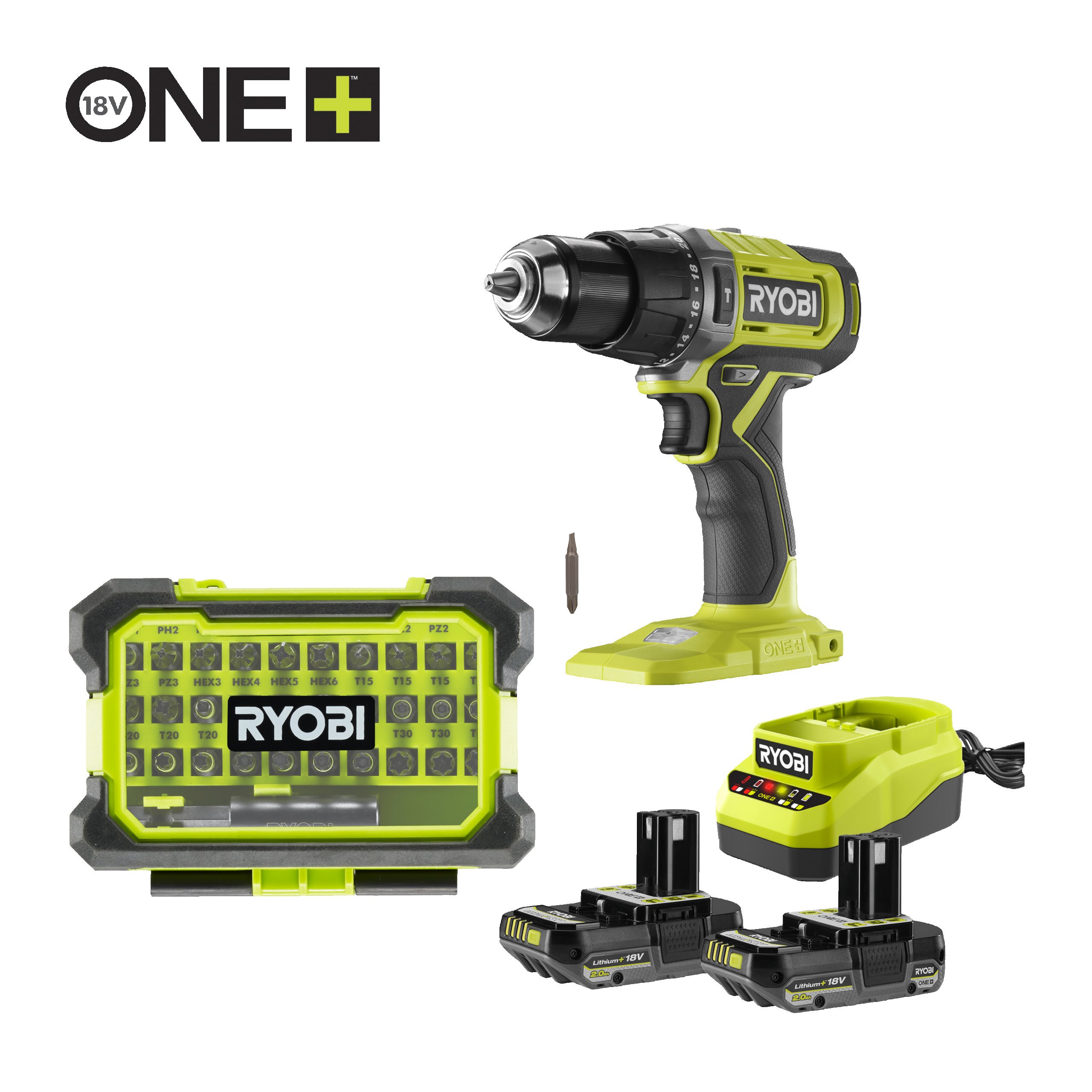 Taladro Percutor 52Nm 18V (2 x 2a.h) + Estuche de 31 puntas de atornillado_hero_0