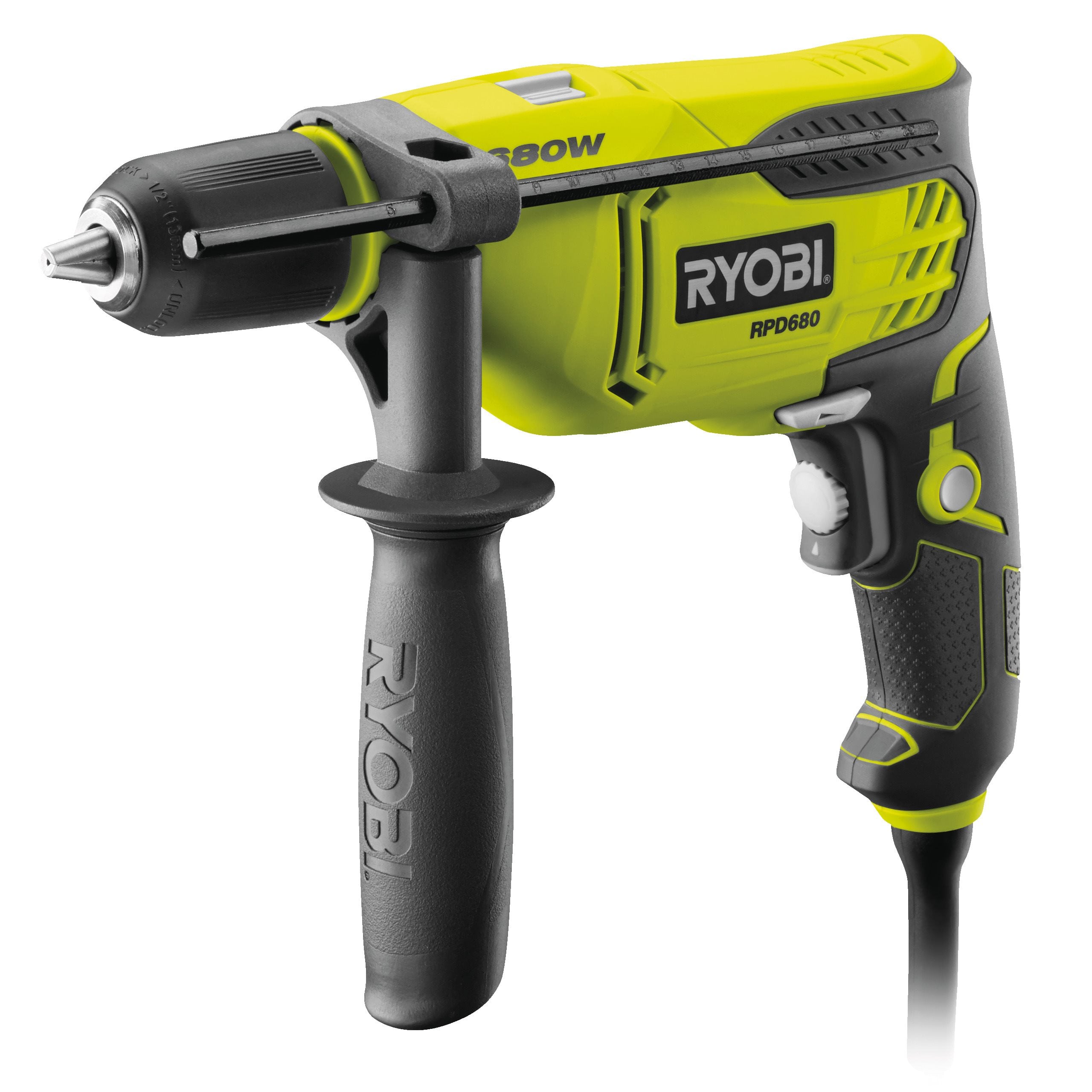 Perceuse À Percussion Ryobi RPD680-K – 680 W, Mandrin Auto-Serre 13 mm - vue 2