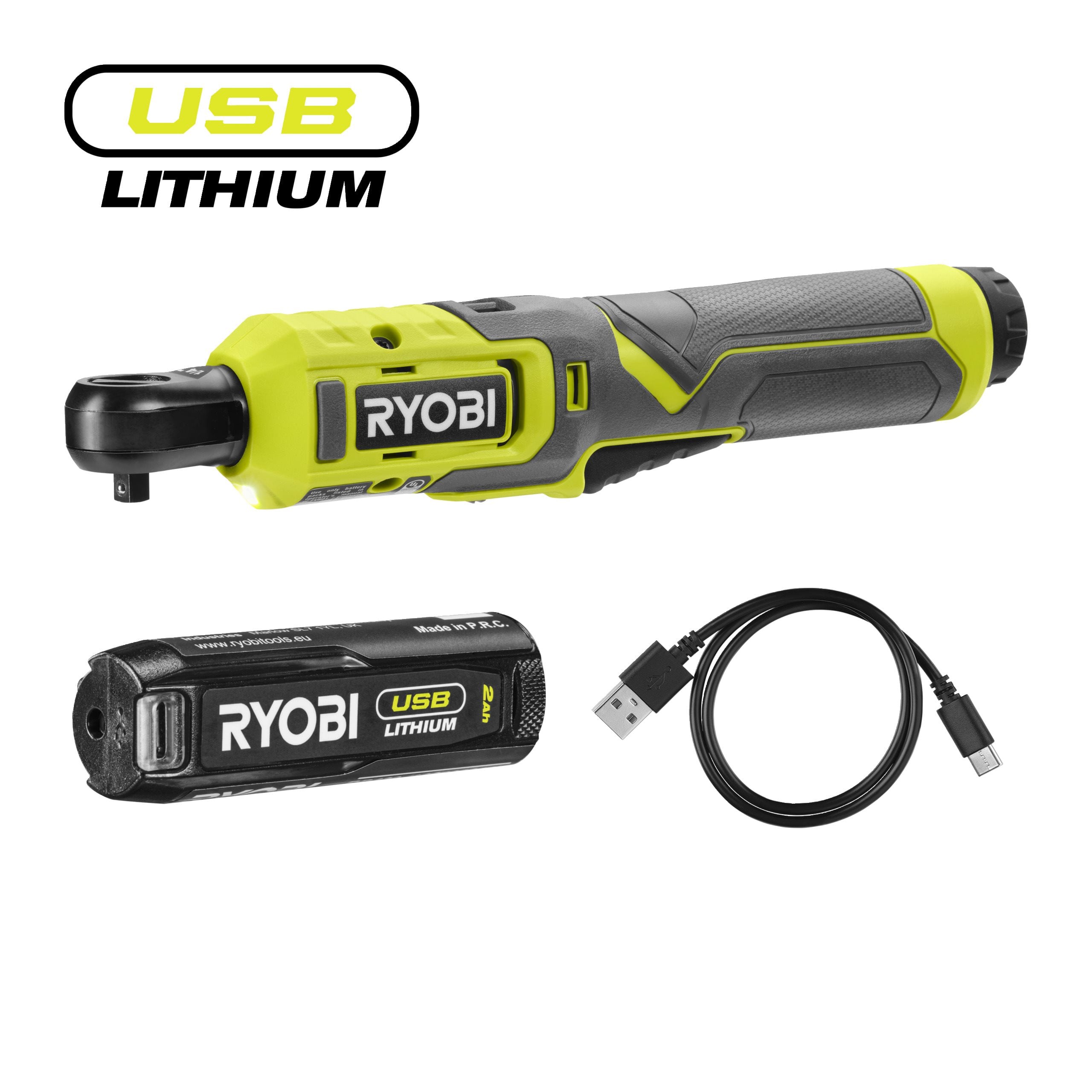 Ryobi Grzechotka 4V USB Lithium z akumulatorem 2.0Ah i kablem do ładowania RR14W4-120G