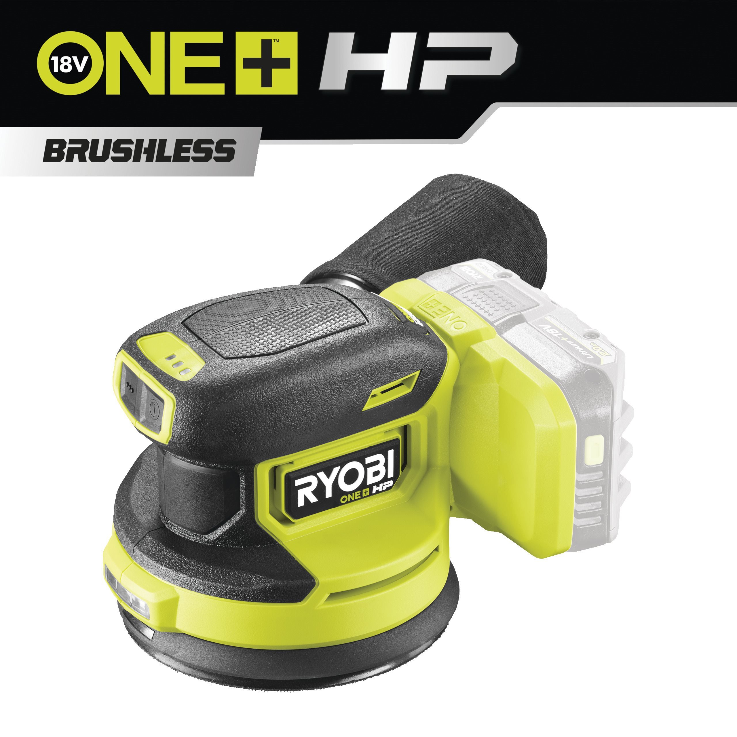 Ryobi Szlifierka mimośrodowa bezszczotkowa High Performance 18V ONE+ RROS18C-0
