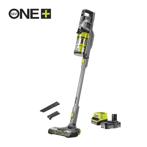 RYOBI 18 V ONE+ Akku-Bodenhandsauger RSVS18-0, 30 AW Saugleistung,  inkl. 2,0 Ah Akku und 2,0 A Ladegerät_hero