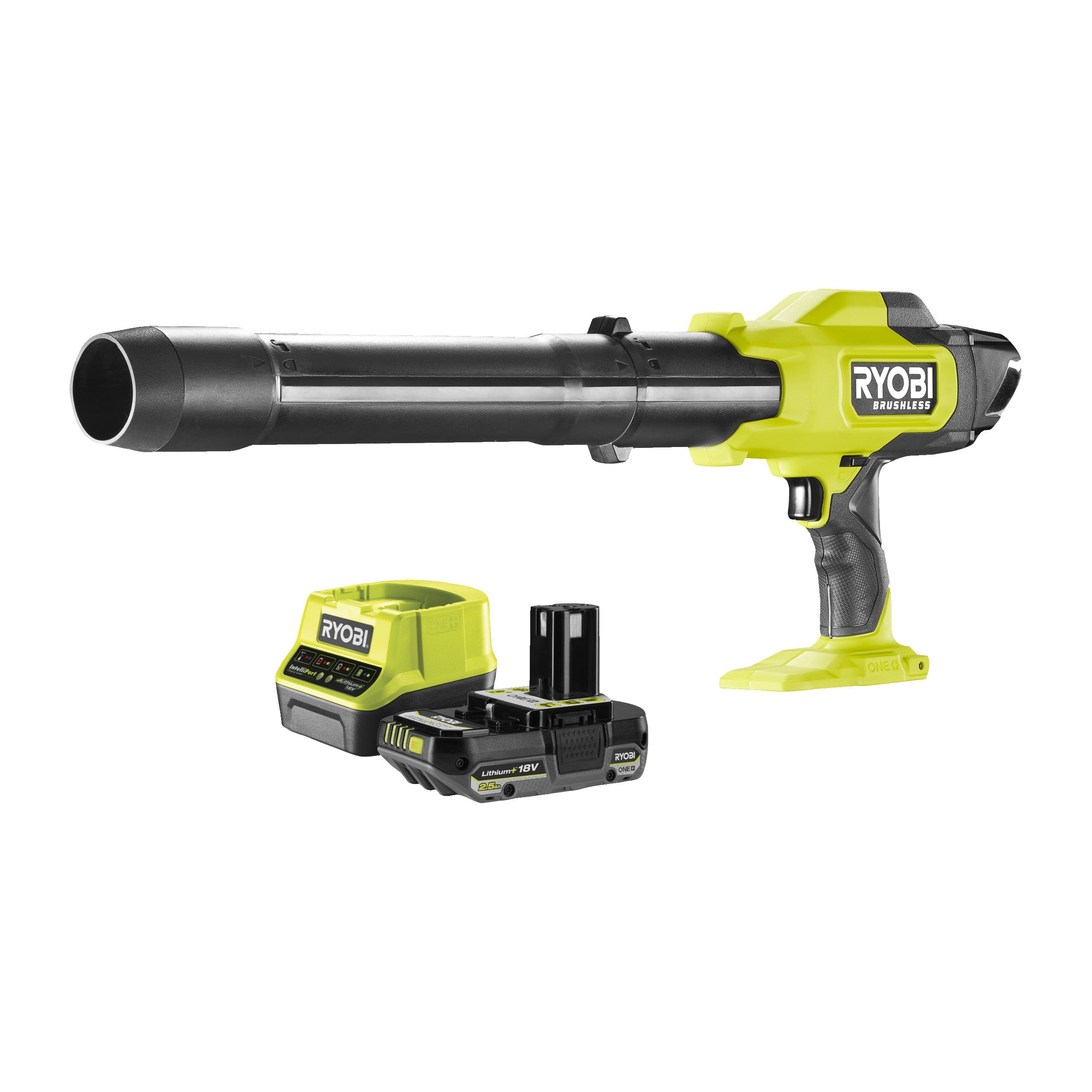 Ryobi 18V One+ Cordless Brushless Compact Blower Starter Kit (1 X 2.5Ah)