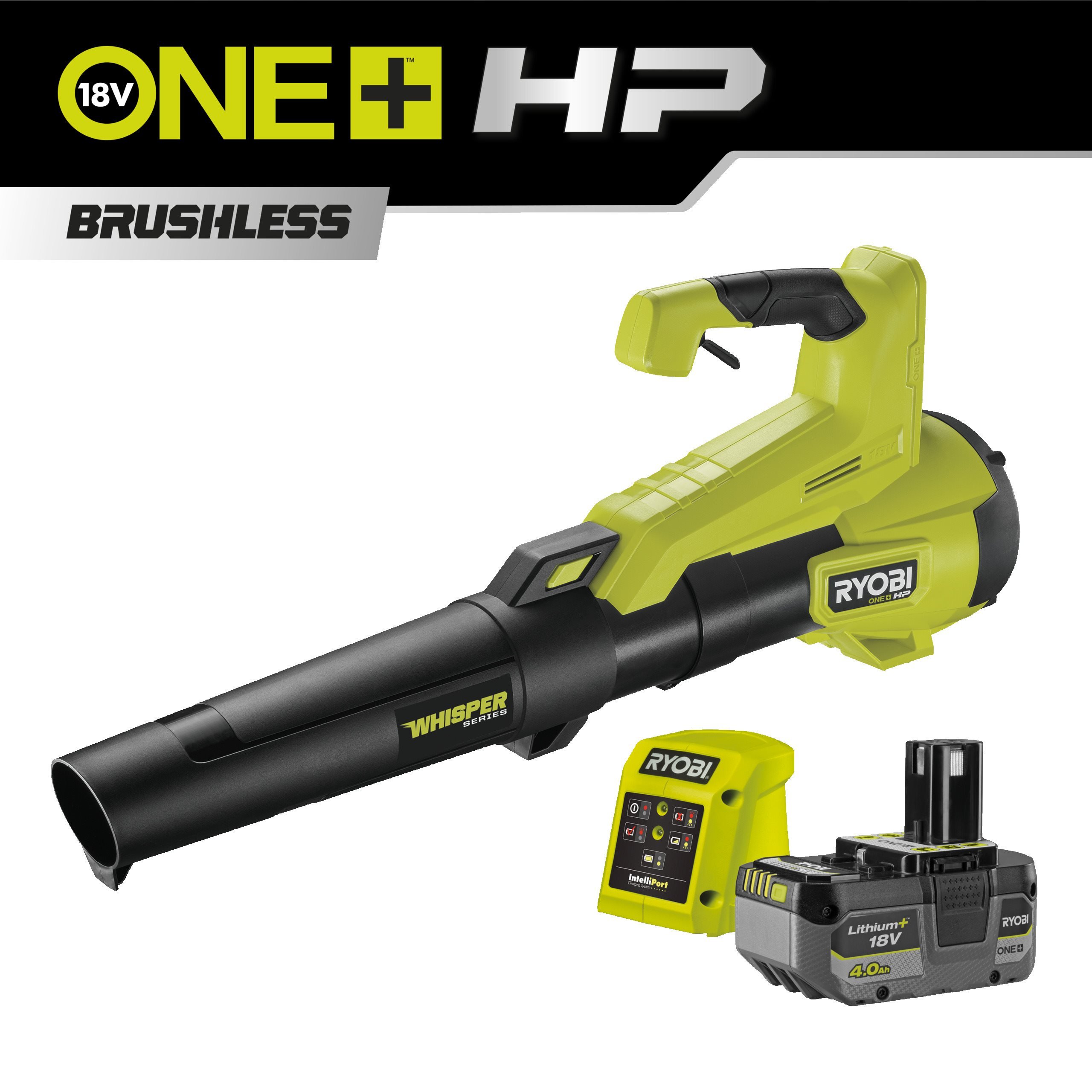 Cordless Leaf Blower Kit 177km/h Whisper Brushless Garden Leaf