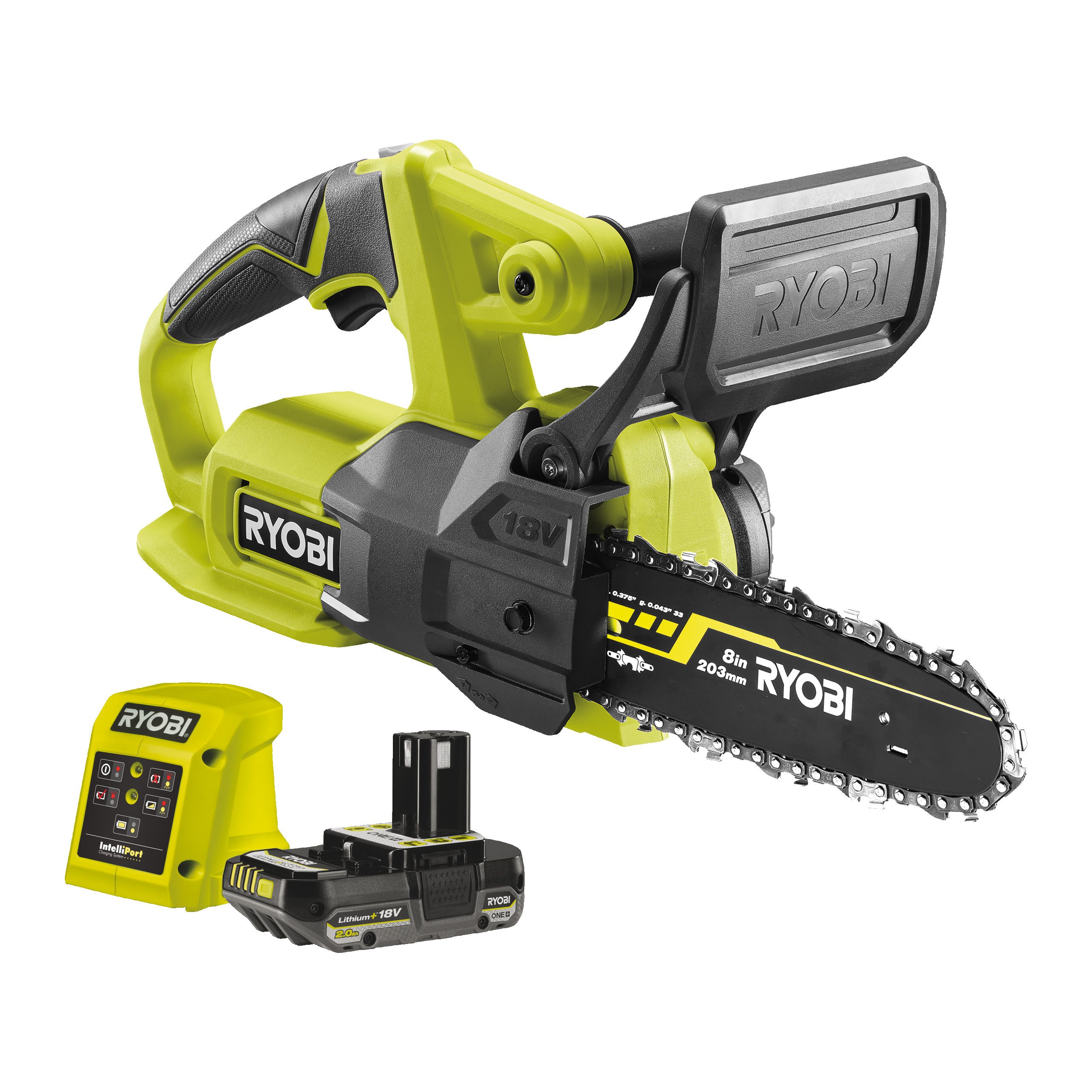 Piła łańcuchowa 20cm kompaktowa 18V ONE+™, w zestawie z akumulatorem 2.0Ah i ładowarką