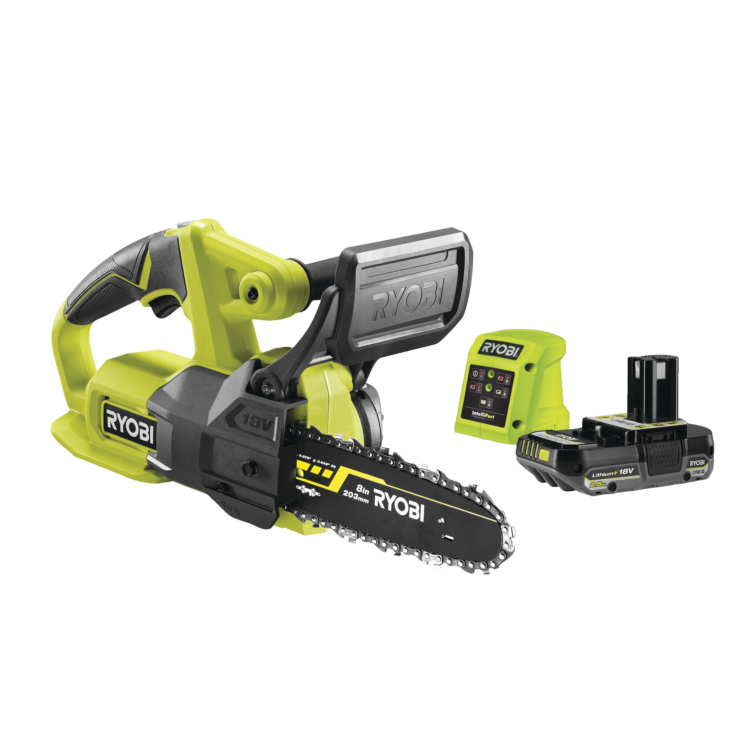Piła łańcuchowa kompaktowa 18V ONE+™ w zestawie z akumulatorem 2.5Ah i ładowarką 1.5A