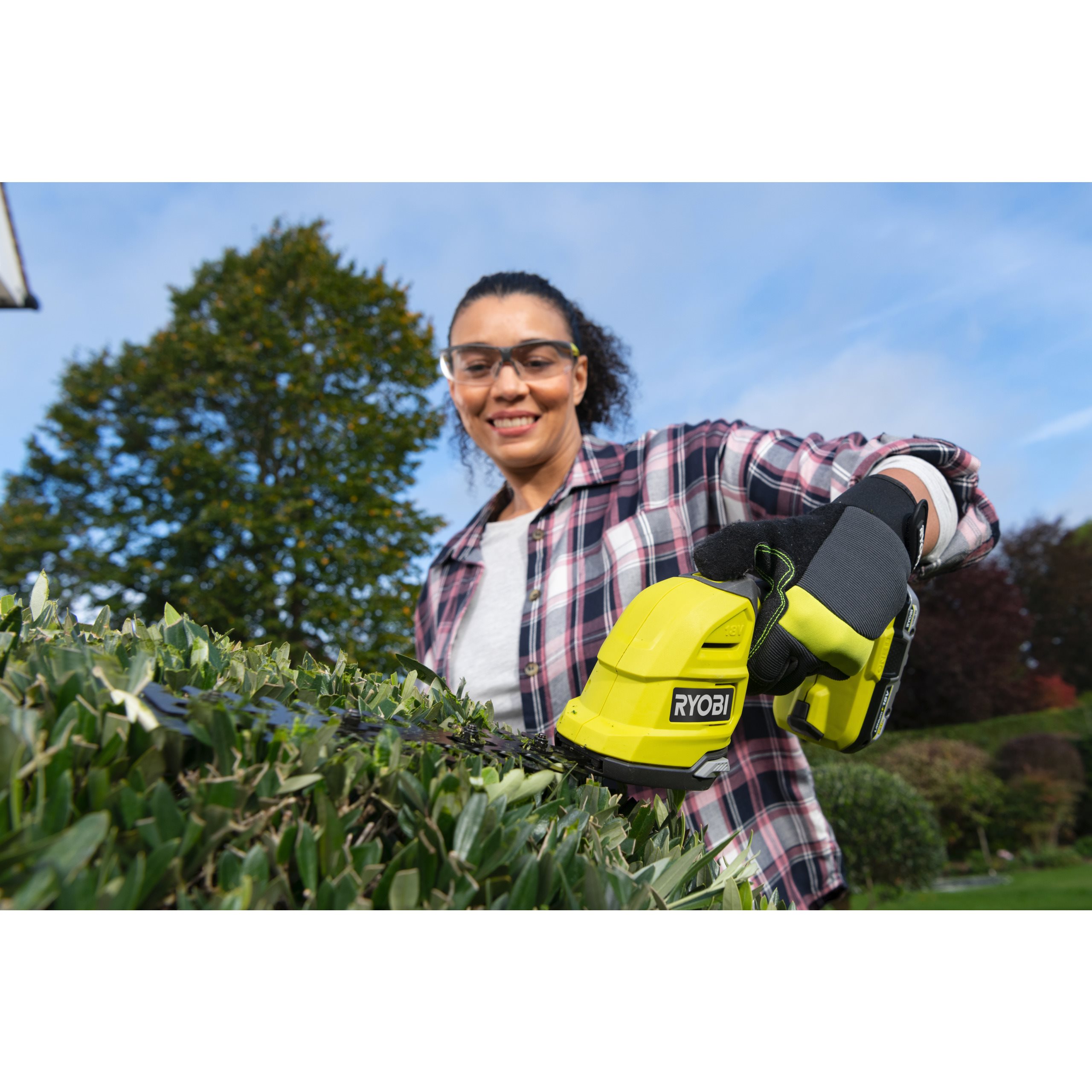 Cisaille Et Sculpteur Végétaux RYOBI 18V One+ - Lames 120mm/200mm - Sans Batterie - Jardinage