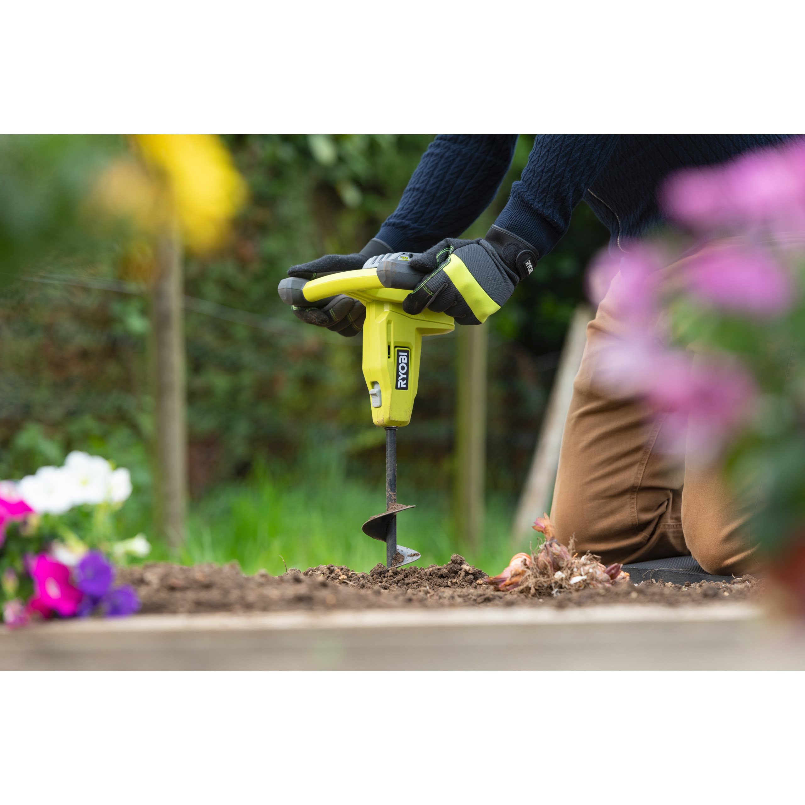 Cordless Handheld Auger Garden Tools|RYOBI|RY18HA-0