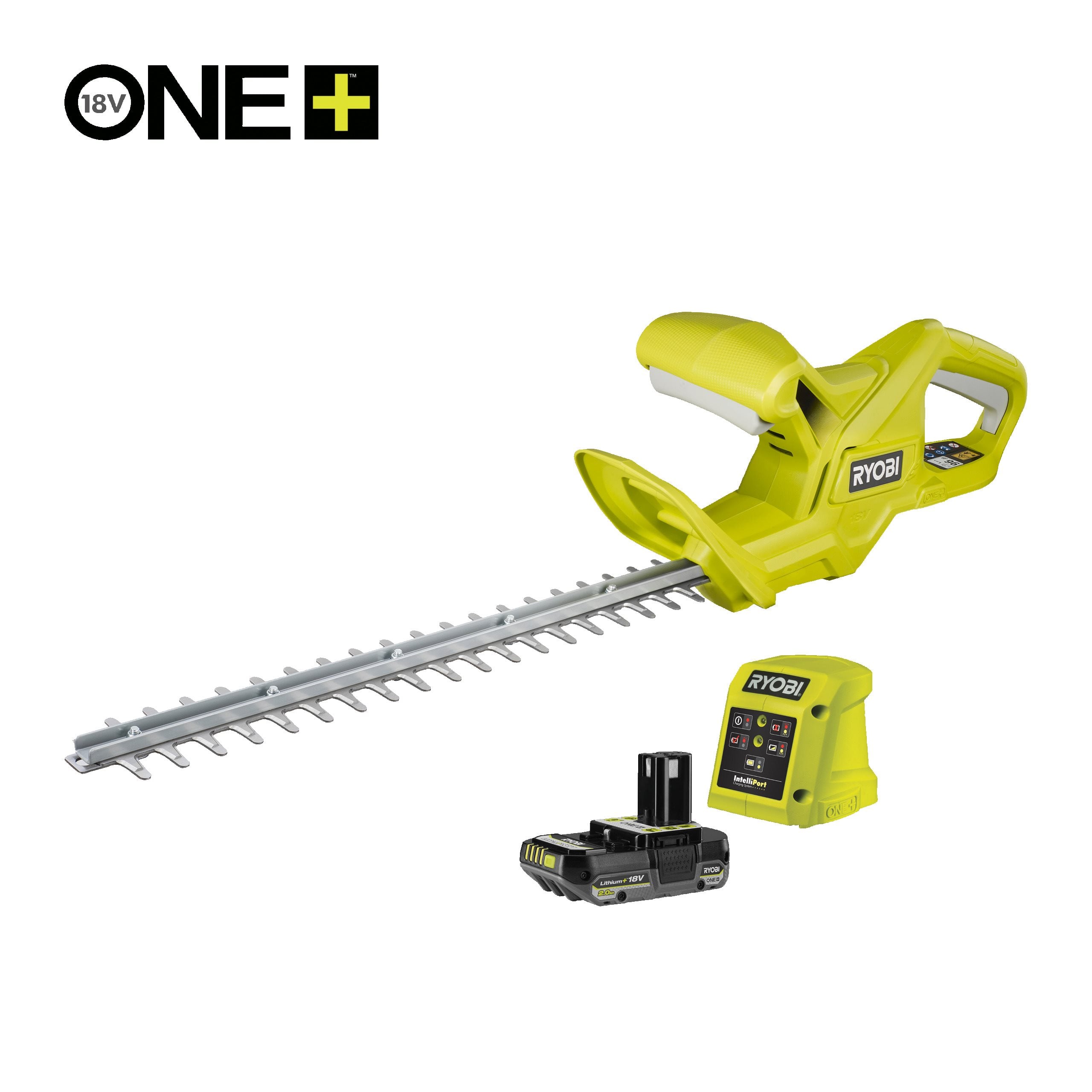 Ryobi Nożyce do żywopłotu, ostrze 40 cm, akumulatorowe 18V ONE+™, w zestawie z akumulatorem 2.0Ah i ładowarką RY18HT40A-120P