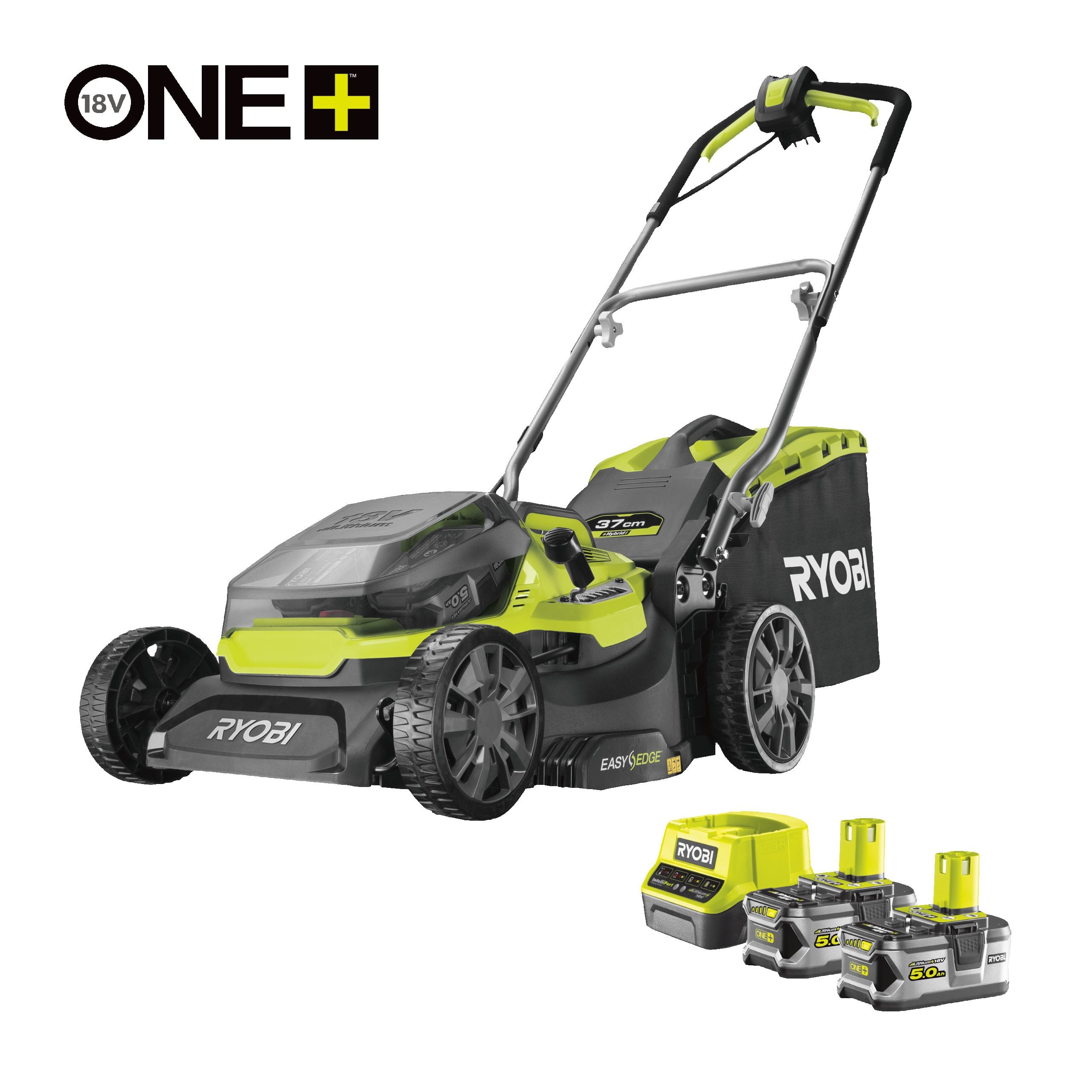 Tondeuse Hybride Ryobi RY18LMH37A-250 – 2 Batteries 5.0 Ah, Largeur de Coupe 37 cm - vue 5