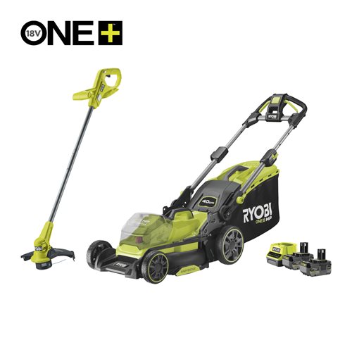 18V ONE+™ HP Brushless 40cm Lawnmower and 23cm Line Trimmer (2 x 4.0Ah)_hero