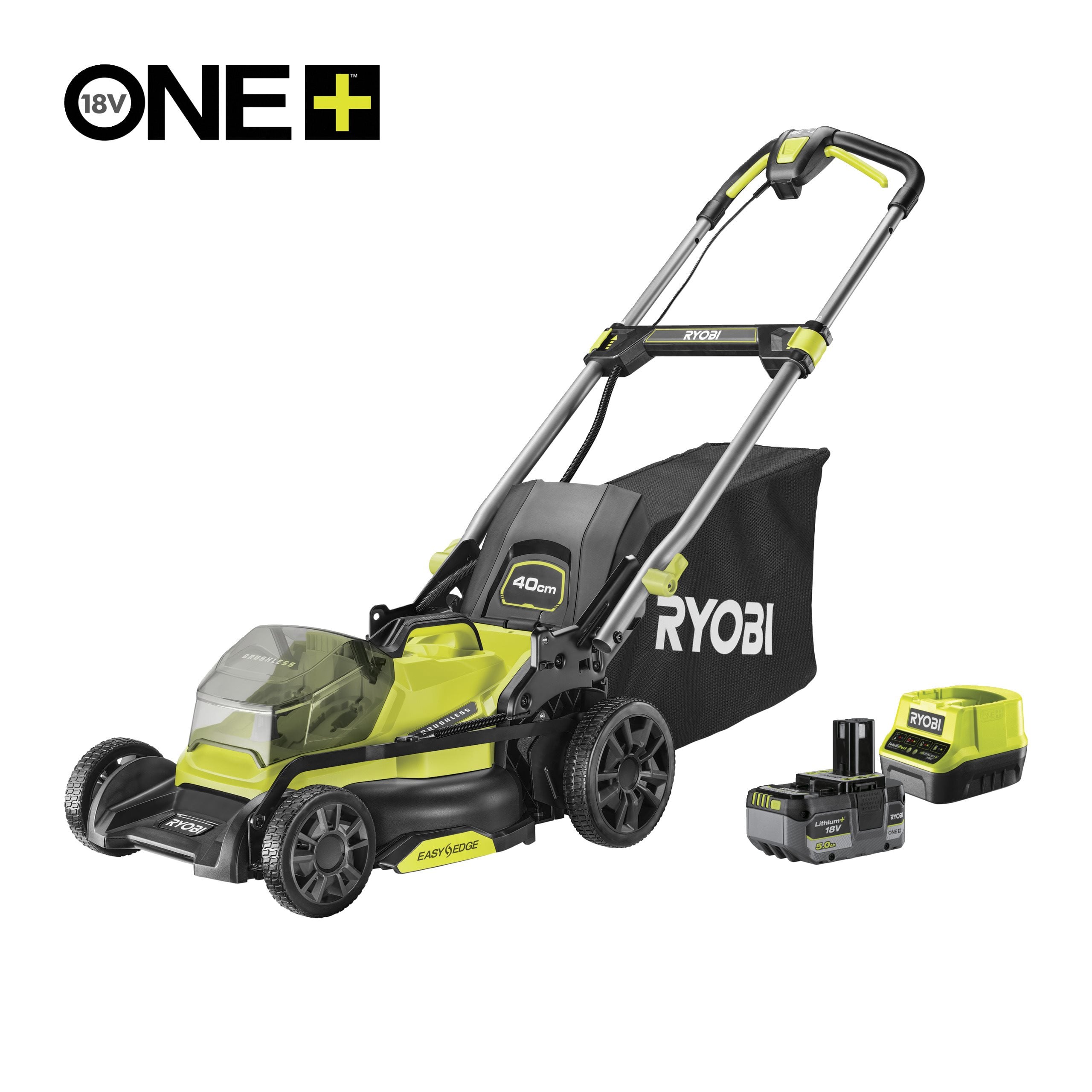 Ryobi Tondeuse poussée Brushless 18V One+ 40 cm 1 Batterie 5Ah & Chargeur RY18LMX40C 150 - vue 5