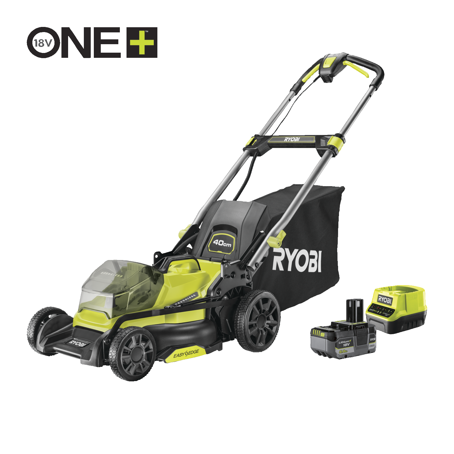Ryobi RY18LMX40A-0 Tosaerba Senza Fili 40cm 18V - Verde, Con Lama In Metallo E Manici Pieghevoli - Foto 7