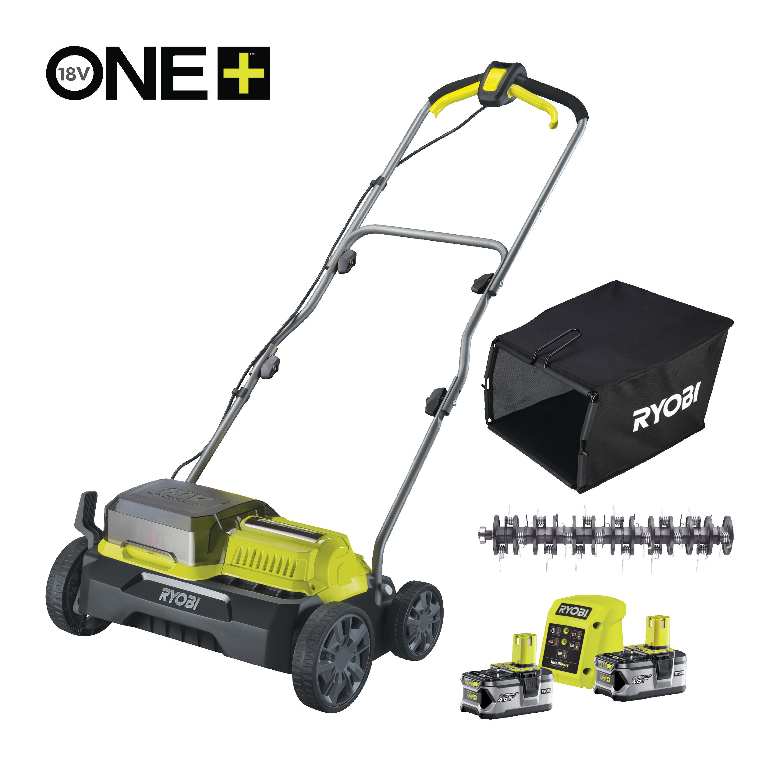 Scarificateur Ryobi RY18SFX35A-240 – 2 Batteries 4.0 Ah, Bac 55L, Moteur Brushless - vue 3