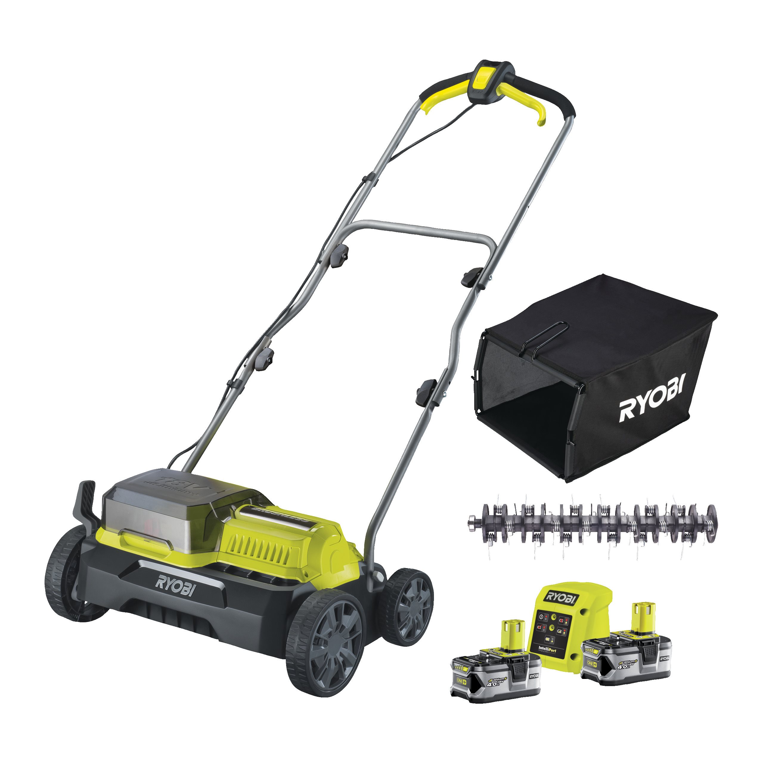 Scarificateur Ryobi RY18SFX35A-240 – 2 Batteries 4.0 Ah, Bac 55L, Moteur Brushless - vue 2