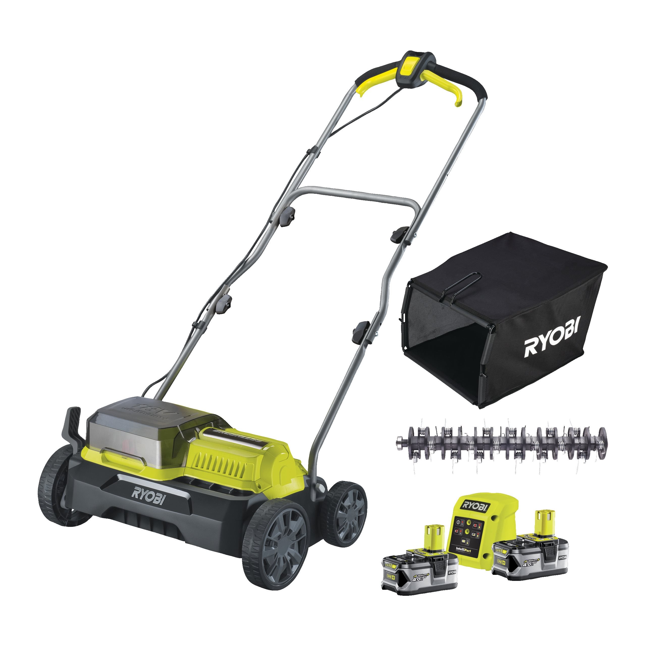 Scarificateur Ryobi RY18SFX35A-240 – 2 Batteries 4.0 Ah, Bac 55L, Moteur Brushless - vue 2