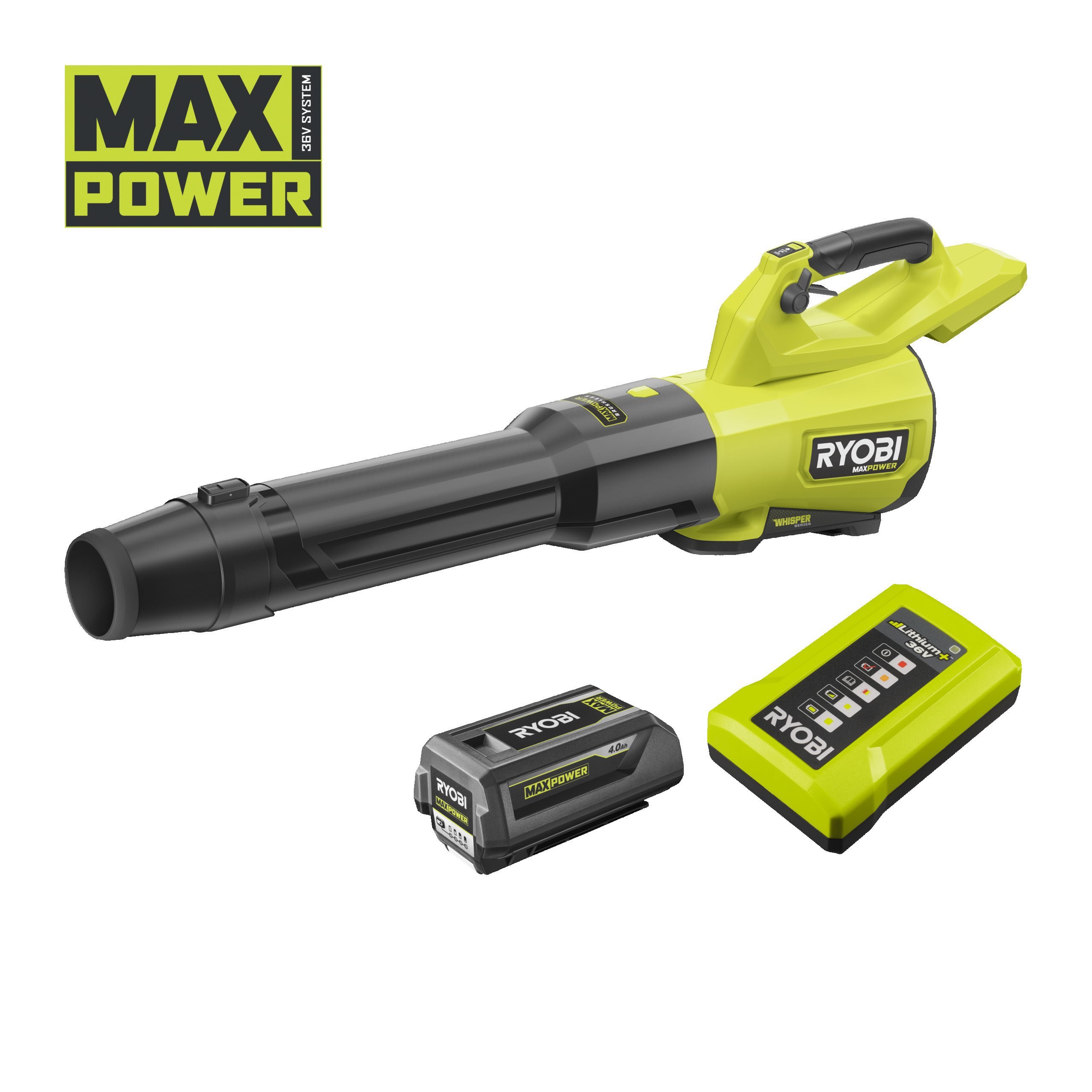 36V MAX POWER Cordless Brushless Whisper Leaf Blower (1 x 4.0ah)_hero_0