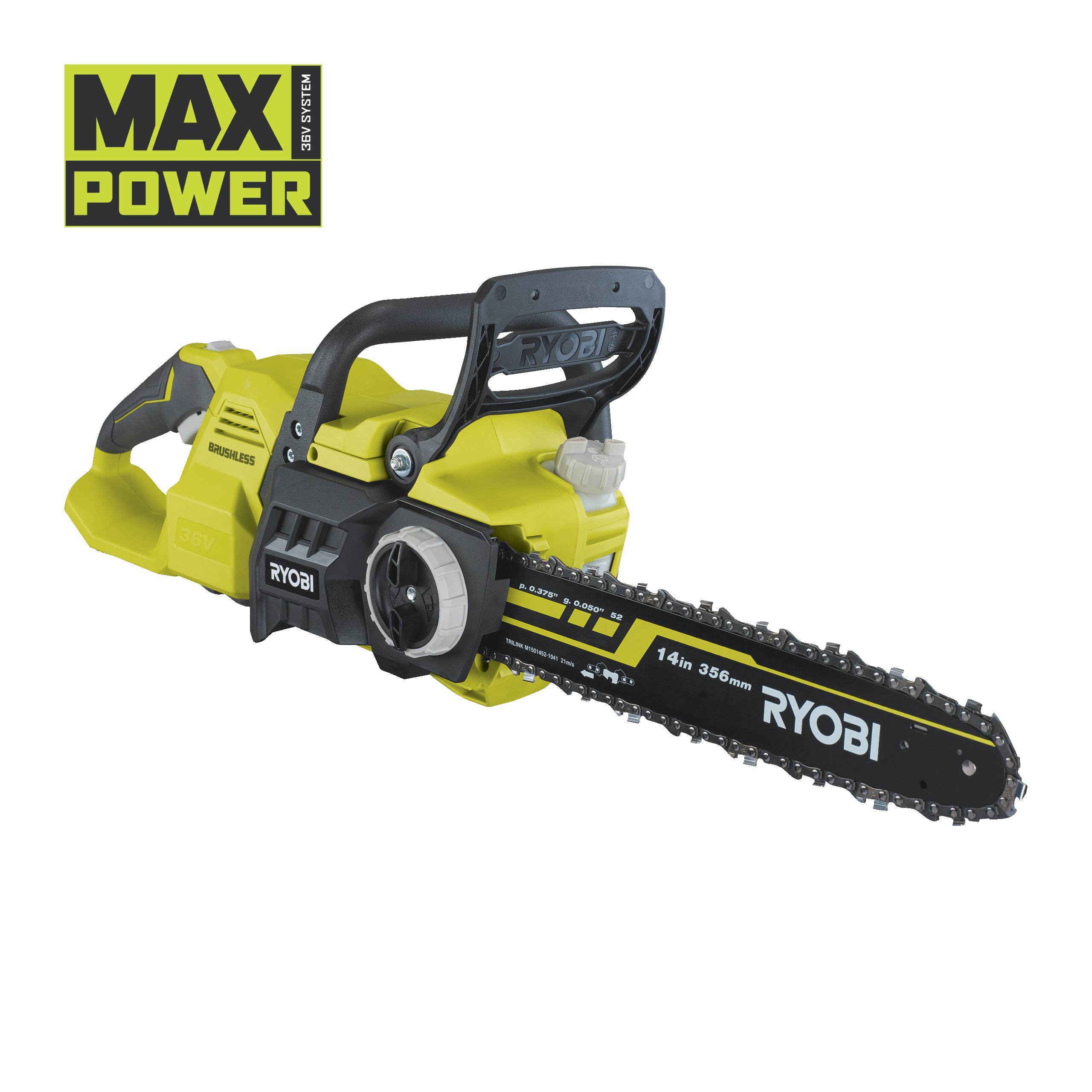 Image of Ryobi Max Power RY36CSX35A cordless chainsaw at Best Buy