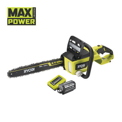 Piła łańcuchowa 40cm akumulatorowa bezszczotkowa 36V MAX POWER w zestawie z akumulatorem 6.0Ah i ładowarką 