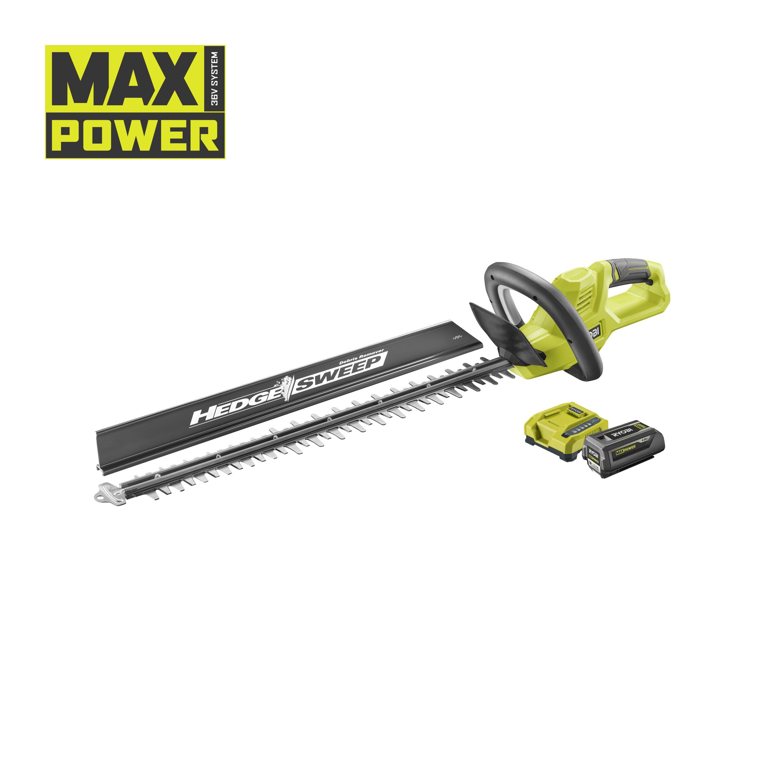 Taille haies RYOBI 36 V Lames 60 cm Ecartement 26 mm 1 batterie lithium+ 36V 4 0 Ah et 1 chargeur rapide 4 - vue 3