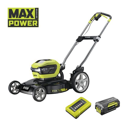 MAX POWER akumulatoru bezoglīšu motora 51 cm mulčēšanas zālāja pļaujmašīna (1 x 4,0 Ah)_hero