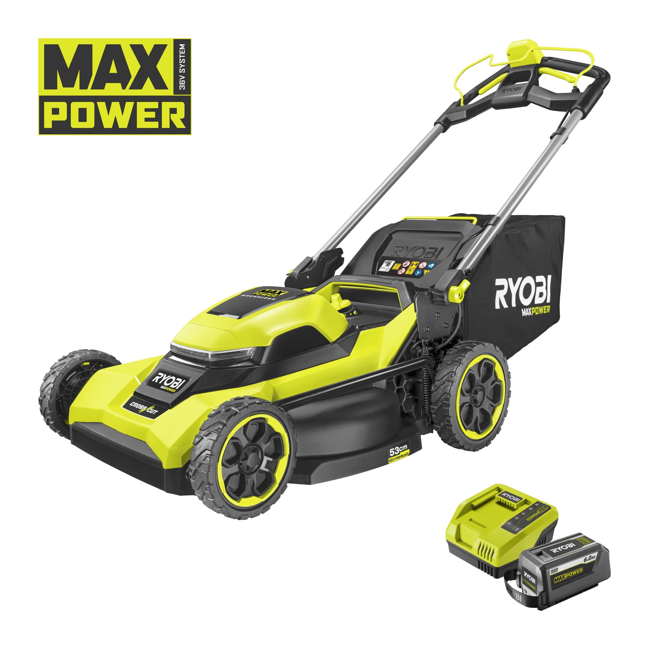 Tondeuse sur batterie 36V RYOBI Ry36lmxsp53b 160 .53 cm - vue 3