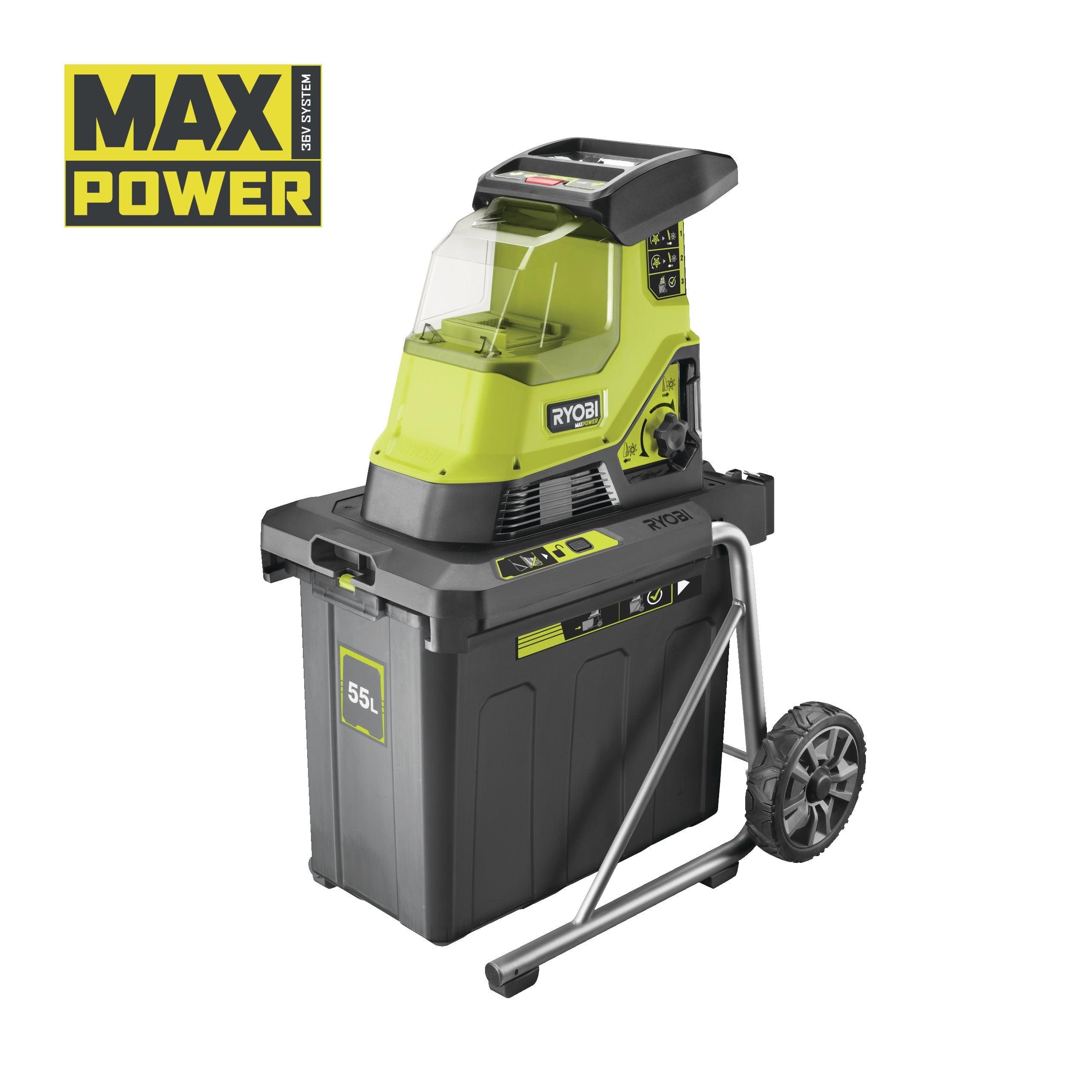 Cordless Brushless Shredder RYOBI RY36SHX40 0 Cordless brushless shredder ryobi ry36shx40 0