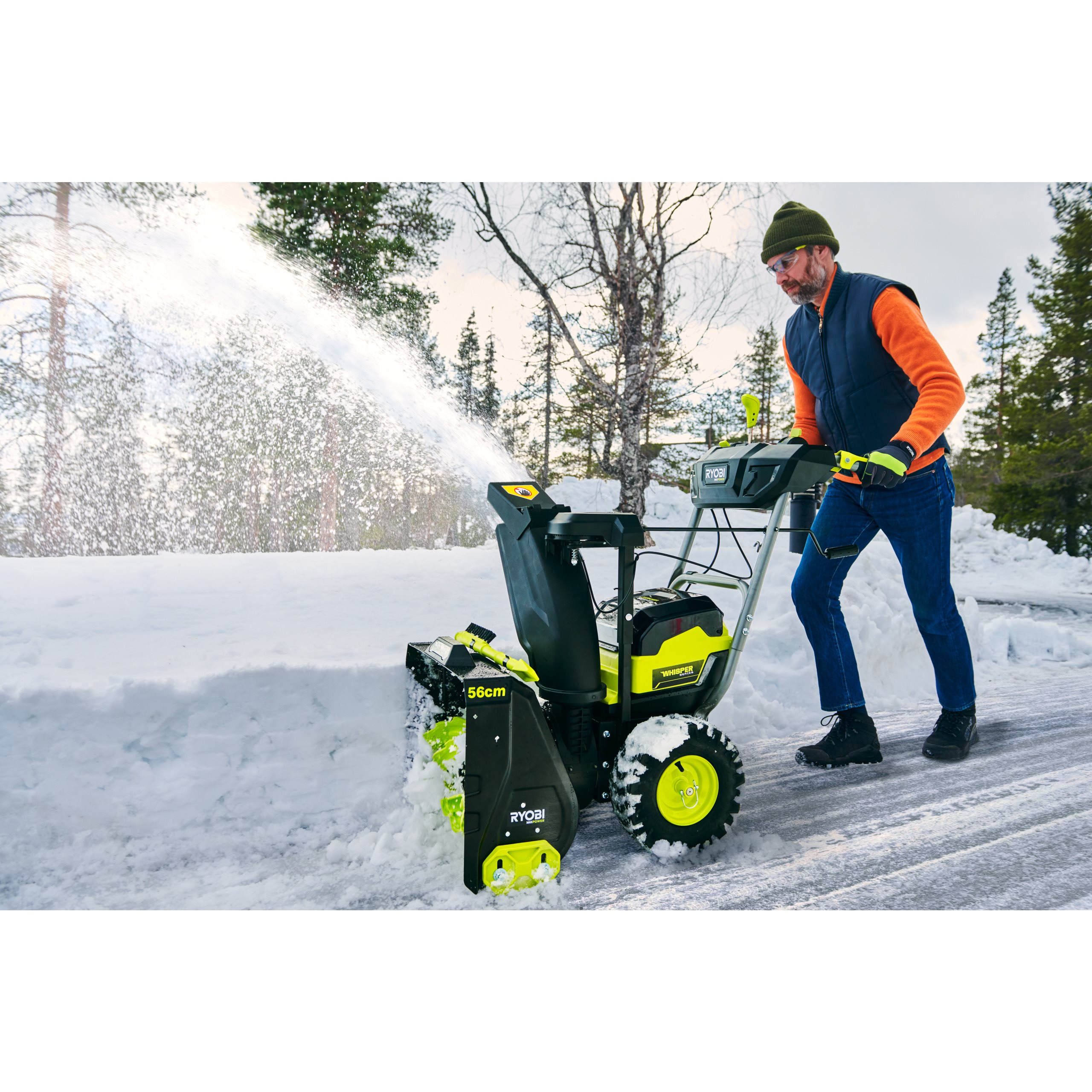 MAX POWER Børsteløs To-trinns 56cm Snøfreser (2 x 5.0Ah) | Ryobi