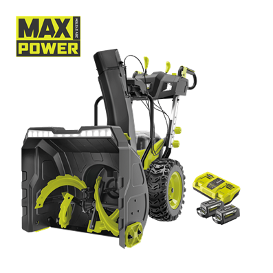 Odśnieżarka akumulatorowa 61 cm 36V MAX POWER dwustopniowa w zestawie z dwoma akumulatorami 6.0 Ah i ładowarką