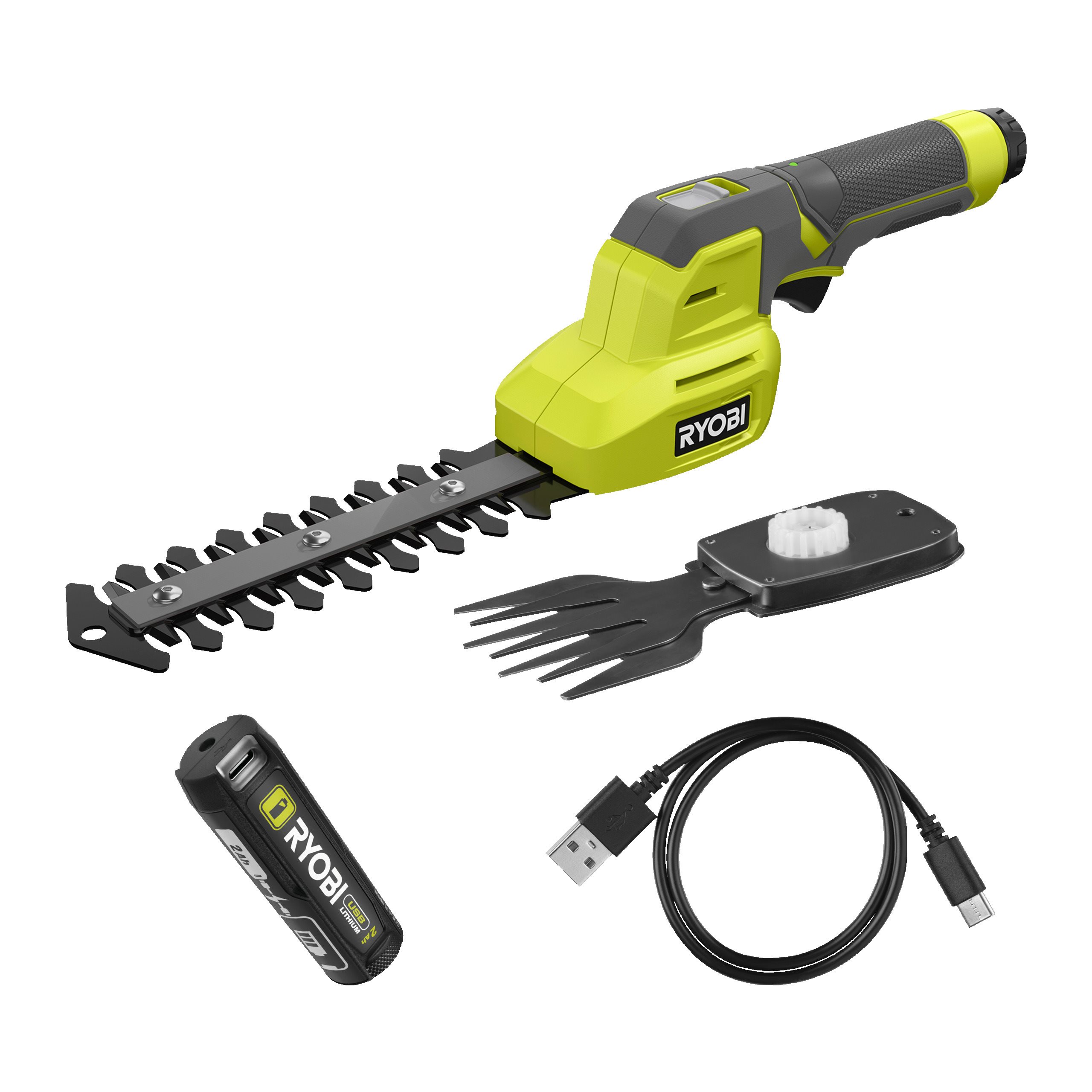 Cisaille à gazon lame 85 mm / sculpteur de végétaux lame 150 mm 4V USB Lithium 1 x 2 0 Ah